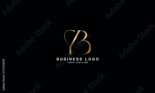 BY, YB, B,Y , Abstract Letters Logo Monogram