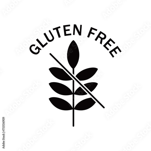 gluten free label design. non wheat sign and symbol.
