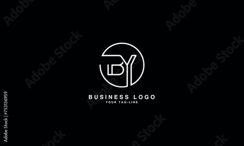 BY, YB, B,Y , Abstract Letters Logo Monogram