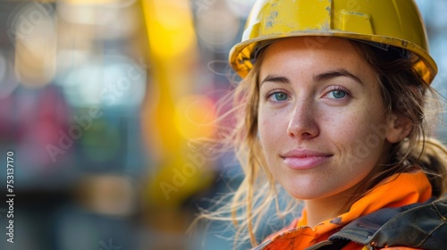 Female Worker on Construction Site © Custom Media