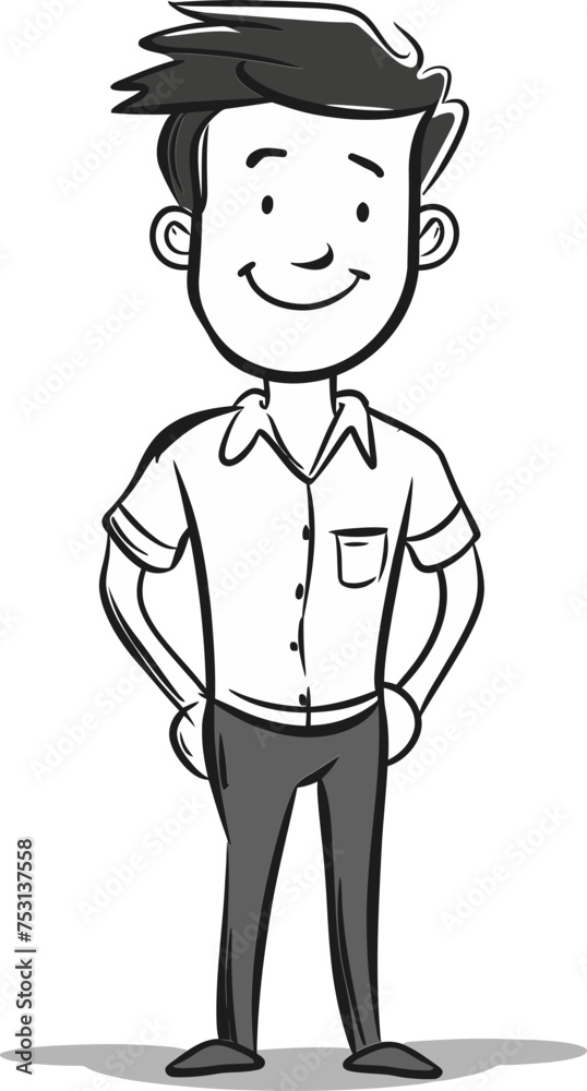 Man and Skyline Urban Panorama in Vector Graphics Man and Skyline Urban Panorama in Vector Graphics