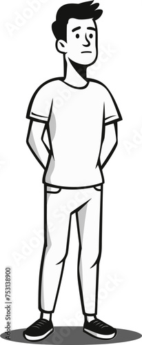 Man and Hydroelectric Dam Renewable Energy in Vector Graphics