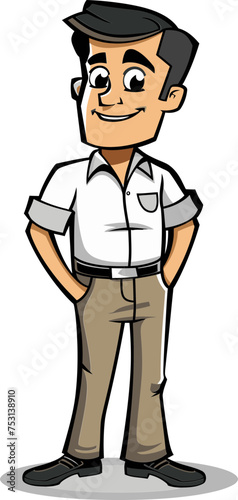 The Contemplative Man Reflective Reverie in Vector Form