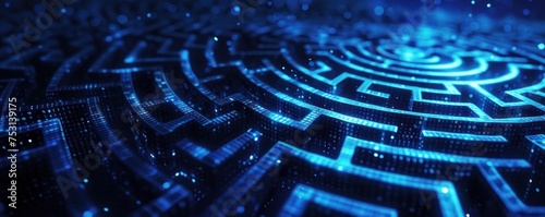 Digital abstract of a Bitcoin labyrinth highlighting the complexity and thrilling challenges in crypto business