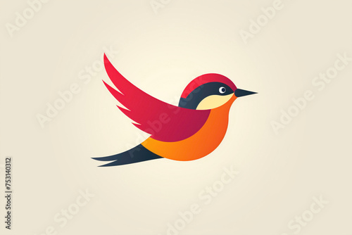 Playful bird logo with a cheerful demeanor  evoking a sense of joy and optimism.
