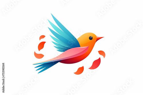 Playful bird logo with a cheerful demeanor, evoking a sense of joy and optimism. © Abdullah