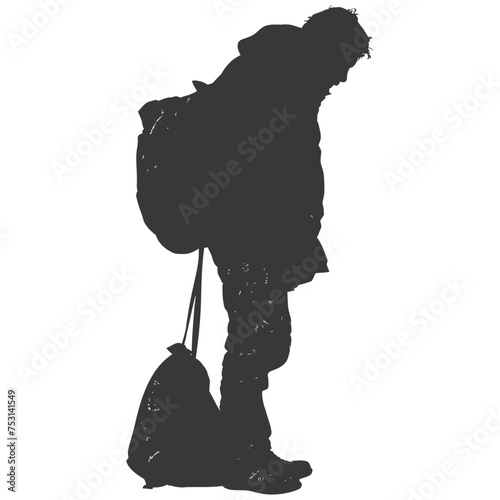 Silhouette homeless black color only full body