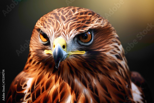 Majestic hawk icon, with its sharp profile and intense gaze, symbolizing vision, focus, and determination.