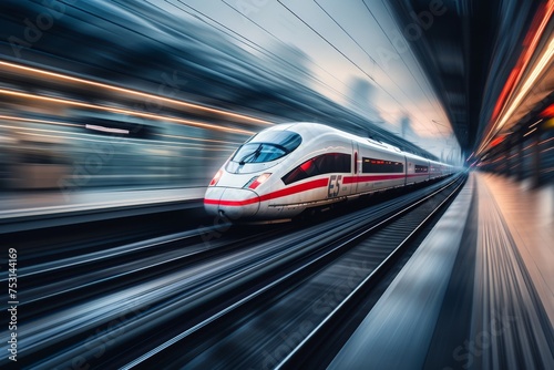 High-speed train, perfect for text overlay - Future Travel , editorial-worthy composition.