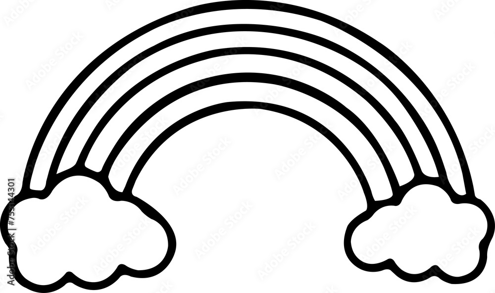 Rainbow clip art design on plain white transparent isolated background for card, shirt, hoodie, sweatshirt, apparel, tag, mug, icon, poster or badge Rainbow clip art design on plain white transparent isolated background for card, shirt, hoodie, sweatshirt, apparel, tag, mug, icon, poster or badge