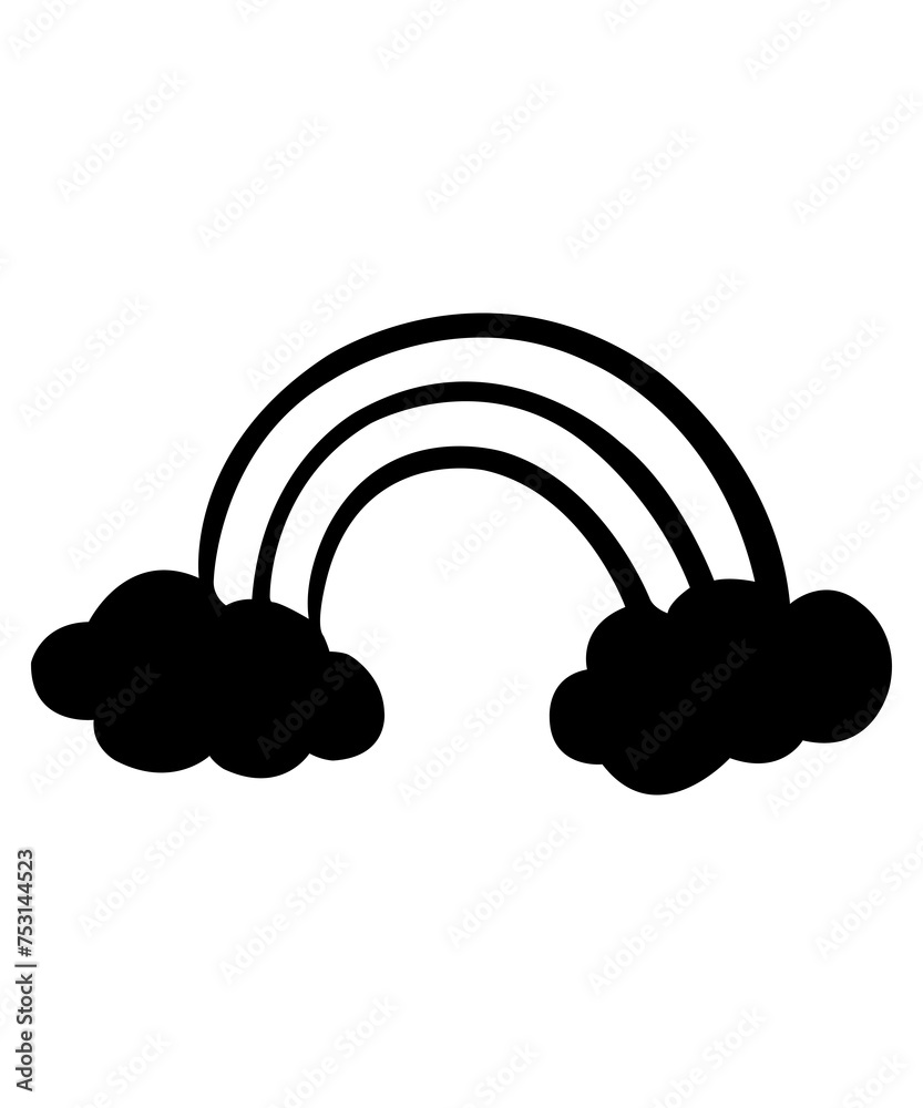 Rainbow clip art design on plain white transparent isolated background for card, shirt, hoodie, sweatshirt, apparel, tag, mug, icon, poster or badge Rainbow clip art design on plain white transparent isolated background for card, shirt, hoodie, sweatshirt, apparel, tag, mug, icon, poster or badge