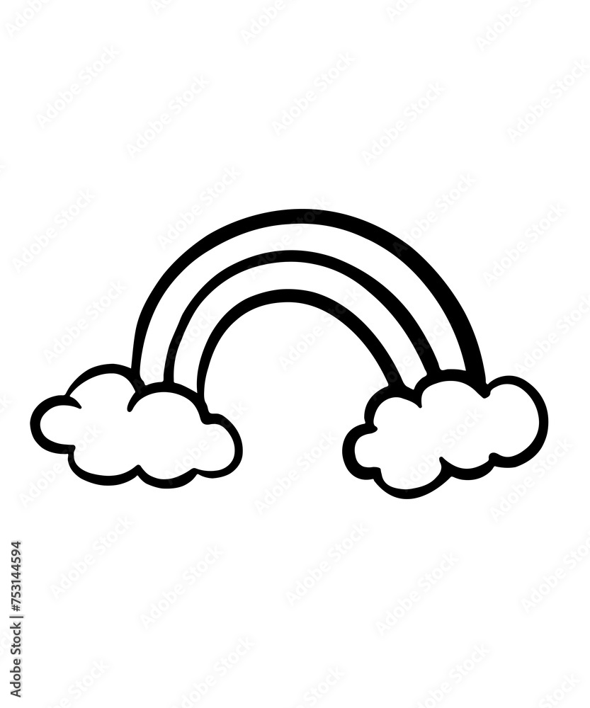 Rainbow clip art design on plain white transparent isolated background for card, shirt, hoodie, sweatshirt, apparel, tag, mug, icon, poster or badge Rainbow clip art design on plain white transparent isolated background for card, shirt, hoodie, sweatshirt, apparel, tag, mug, icon, poster or badge