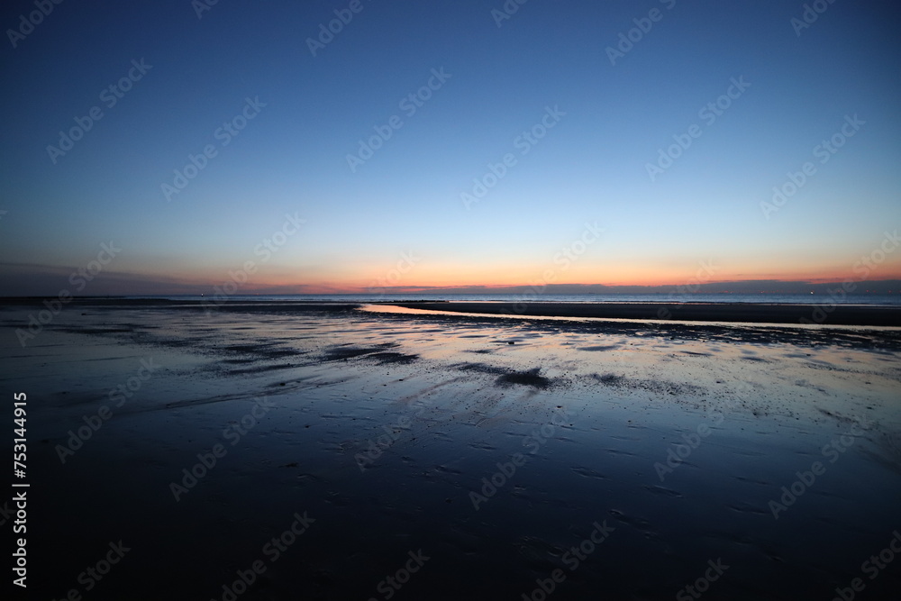 Belgian coastline, sunset