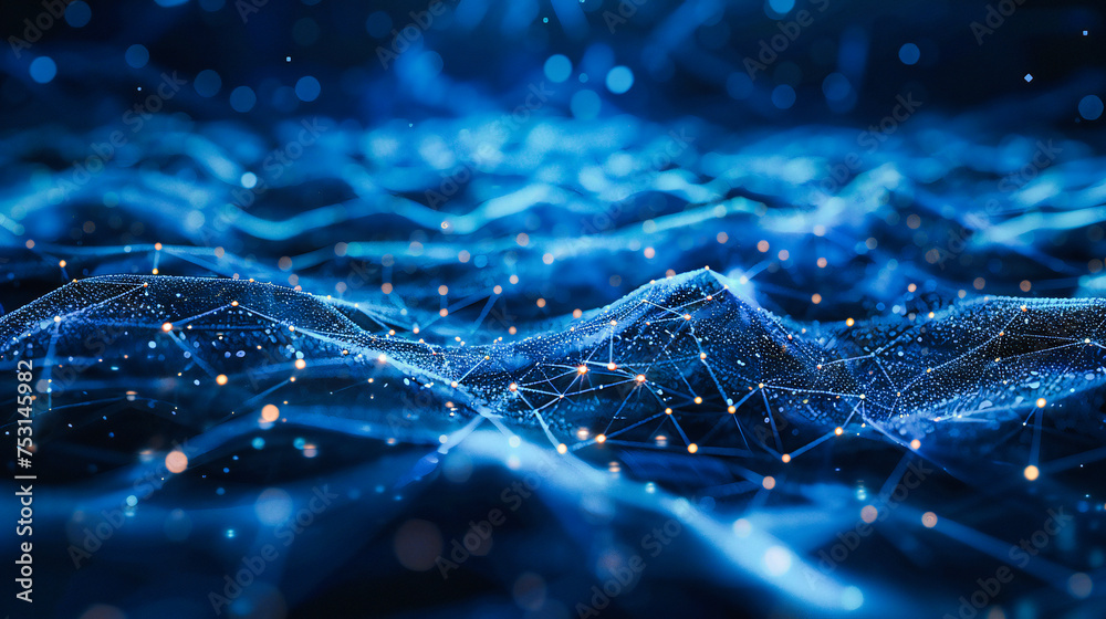 Obraz premium In the Rhythms of the Digital Age, Meshes Dance in the Symphony of Connectivity, A Tapestry of Technology Woven in the Threads of Tomorrow