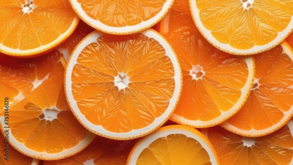 Background is made of sliced orange slices. Orange fruit background, banner. Background is made of sliced orange slices. Orange fruit background, banner.