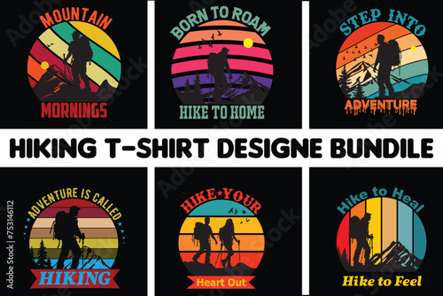 hiking t-shirt design bundle