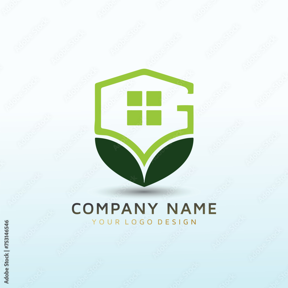 Fototapeta premium green life home vector logo design