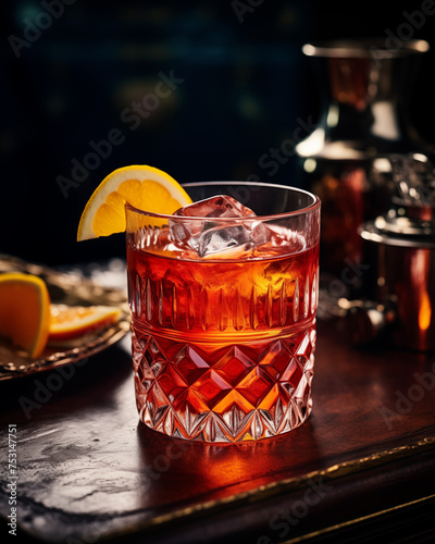 Classic Negroni Cocktail Drink