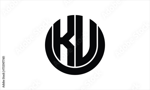 KU initial letter circle icon gaming logo design vector template. batman logo, sports logo, monogram, polygon, war game, symbol, playing logo, abstract, fighting, typography, icon, minimal, wings logo