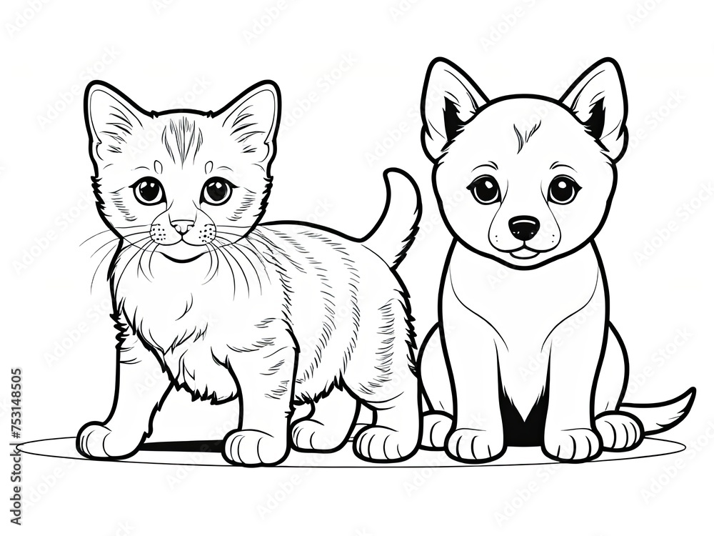 Cat and Dog Coloring Adventure: Pawsome Partners
