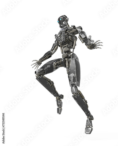apocalypse cyborg is landing like a comic hero © DM7