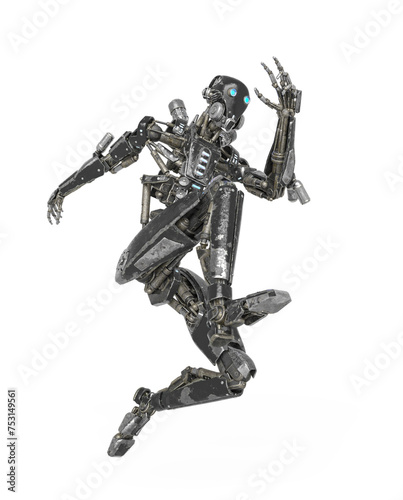 apocalypse cyborg is jumping like a comic hero © DM7