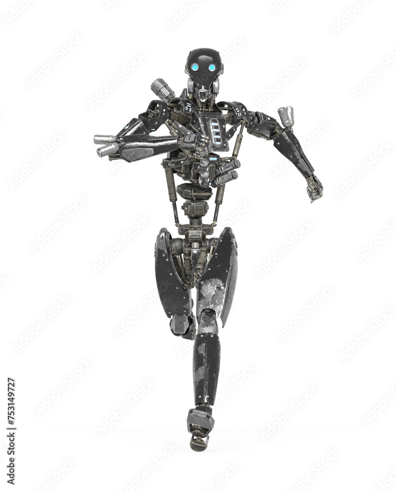 apocalypse cyborg is running like a comic hero in front view apocalypse cyborg is running like a comic hero in front view