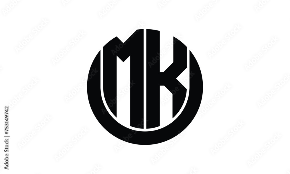 MK initial letter circle icon gaming logo design vector template. batman logo, sports logo, monogram, polygon, war game, symbol, playing logo, abstract, fighting, typography, icon, minimal, wings logo