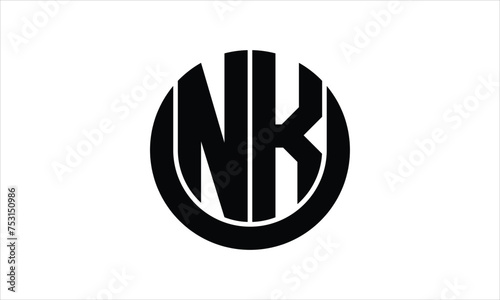 NK initial letter circle icon gaming logo design vector template. batman logo  sports logo  monogram  polygon  war game  symbol  playing logo  abstract  fighting  typography  icon  minimal  wings logo