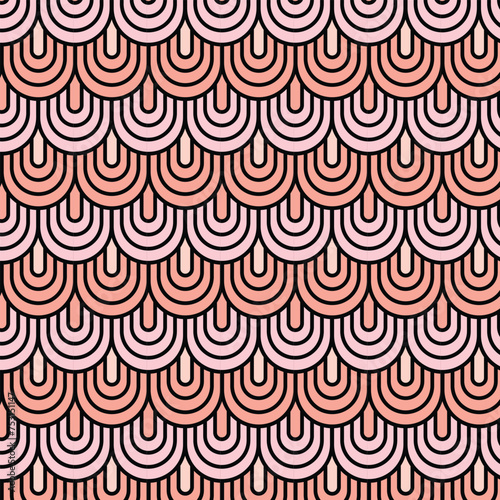 Flat design japanese wave pattern illustration