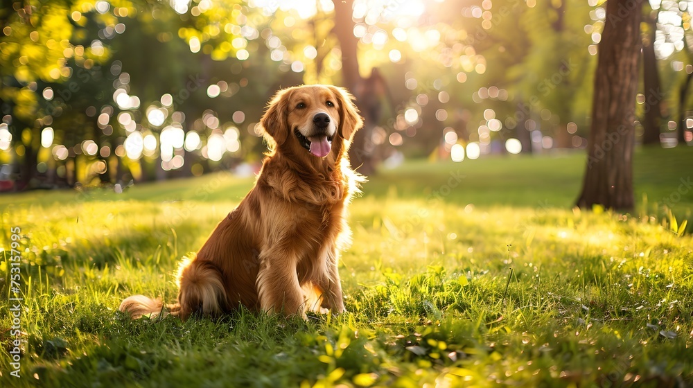 golden retriever in park golden retriever in park