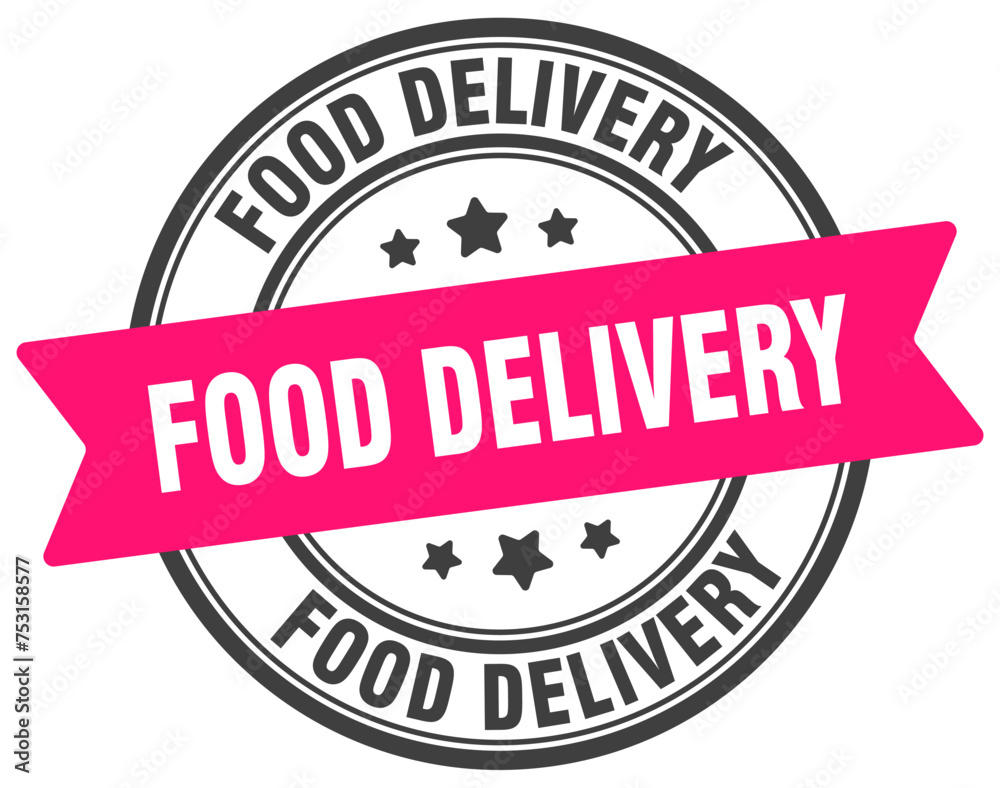 food delivery stamp. food delivery label on transparent background. round sign food delivery stamp. food delivery label on transparent background. round sign