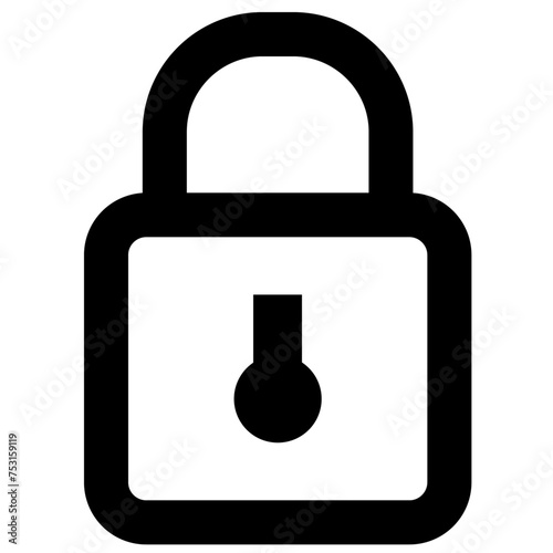 locked stroke line icon vector on transparent background isolated. Editable and Modern locked icon. icon vector illustration.