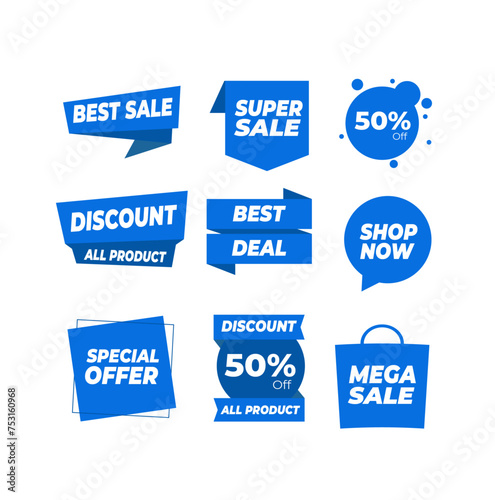 Free vector flat sale badge set