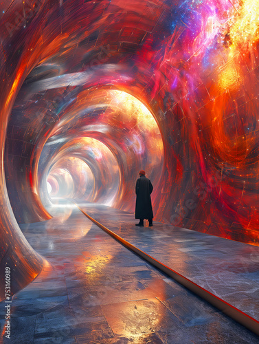 Futuristic Cityscape with Bitcoin-Themed Offices and Buildings AI Generated