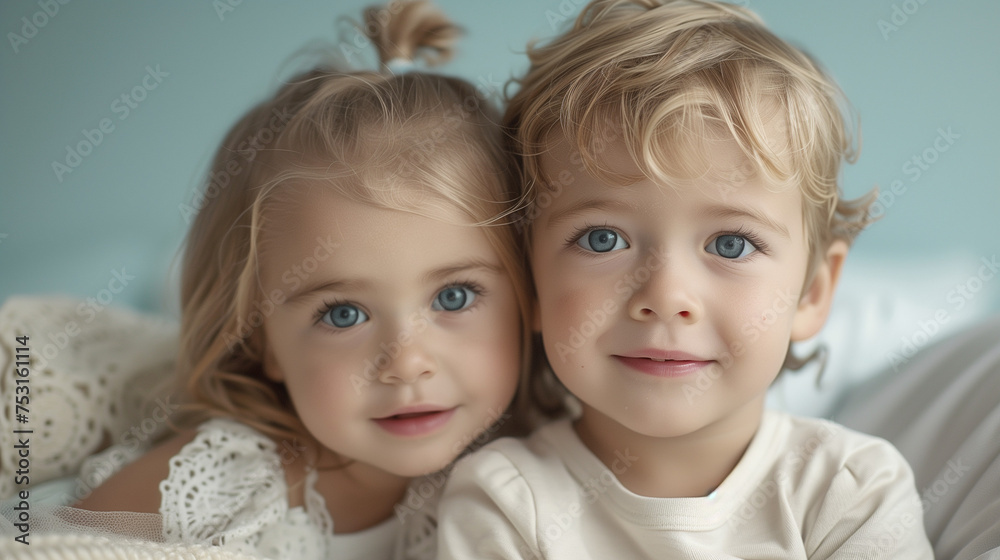 studio shot portrait of brother and sister child siblings toddlers studio shot portrait of brother and sister child siblings toddlers