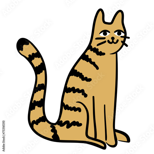 color cat in flat style.template for poster advertising print icon sticker design.