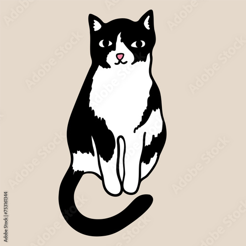 color cat in flat style.template for poster advertising print icon sticker design.