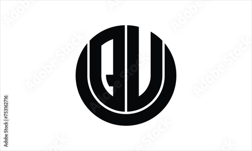 QU initial letter circle icon gaming logo design vector template. batman logo, sports logo, monogram, polygon, war game, symbol, playing logo, abstract, fighting, typography, icon, minimal, wings logo