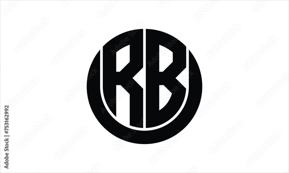 RB initial letter circle icon gaming logo design vector template ...