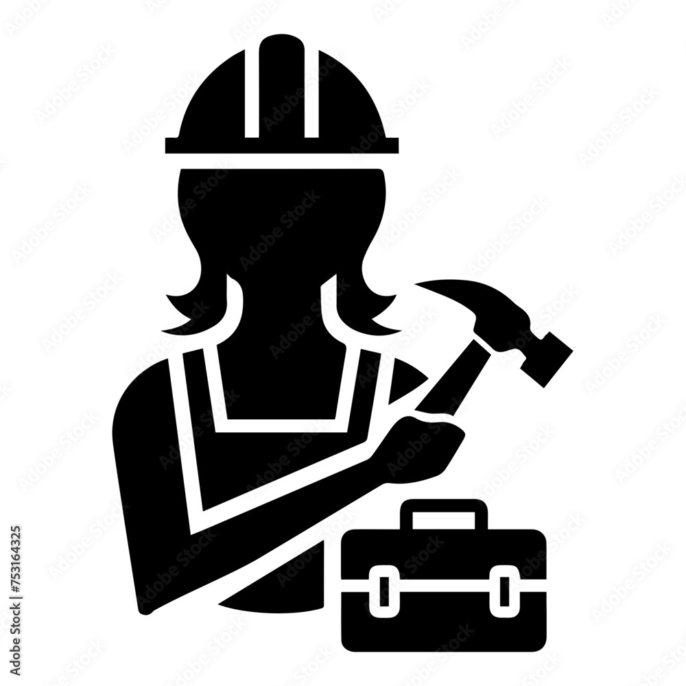 Woman Construction Worker icon Woman Construction Worker icon