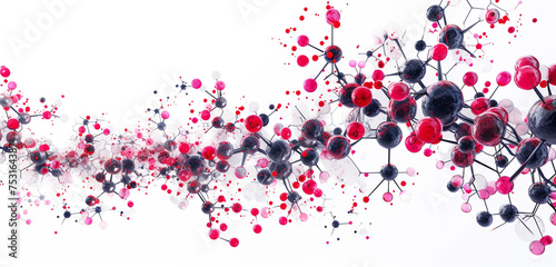 The detailed molecular structure of alkylated flavonoids, showcased with digital artistry, isolated on a white background photo