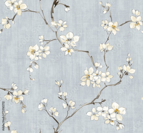 Fototapeta Naklejka Na Ścianę i Meble -  diseño flor de almendro acuarela