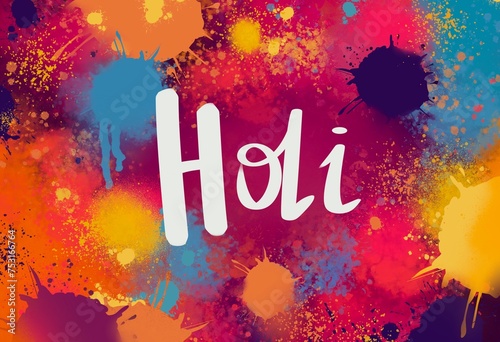 Colorful Holi background design, Indian holi holiday banner