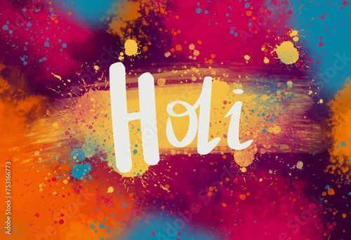 Colorful Holi background design, Indian holi holiday banner, abstract background with splashes