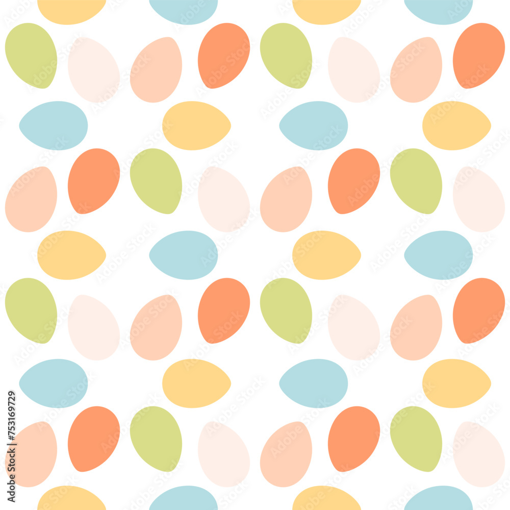 Easter eggs seamless pattern. Painted colorful eggs. Happy Easter. Vector illustration in flat style