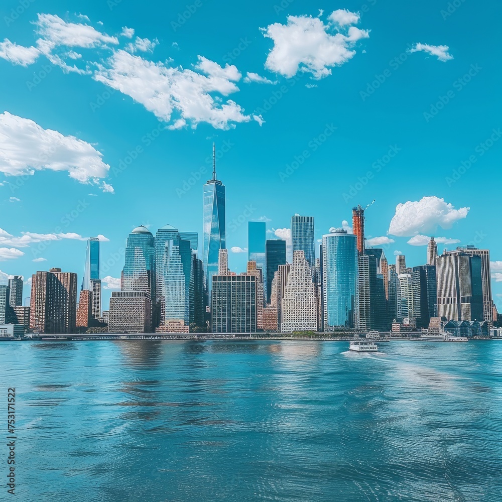 Naklejka premium skyline of city of Newyork , NY USA