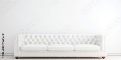 White couch on white surface.