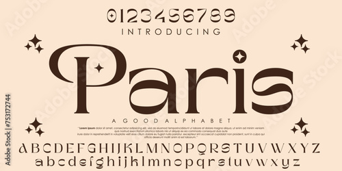  Paris Luxury Elegant Abstract Fashion font alphabet. Moderan Creative urban sports fashion futuristic font. vector illustration 