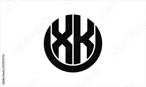 XK initial letter circle icon gaming logo design vector template. batman logo, sports logo, monogram, polygon, war game, symbol, playing logo, abstract, fighting, typography, icon, minimal, wings logo
